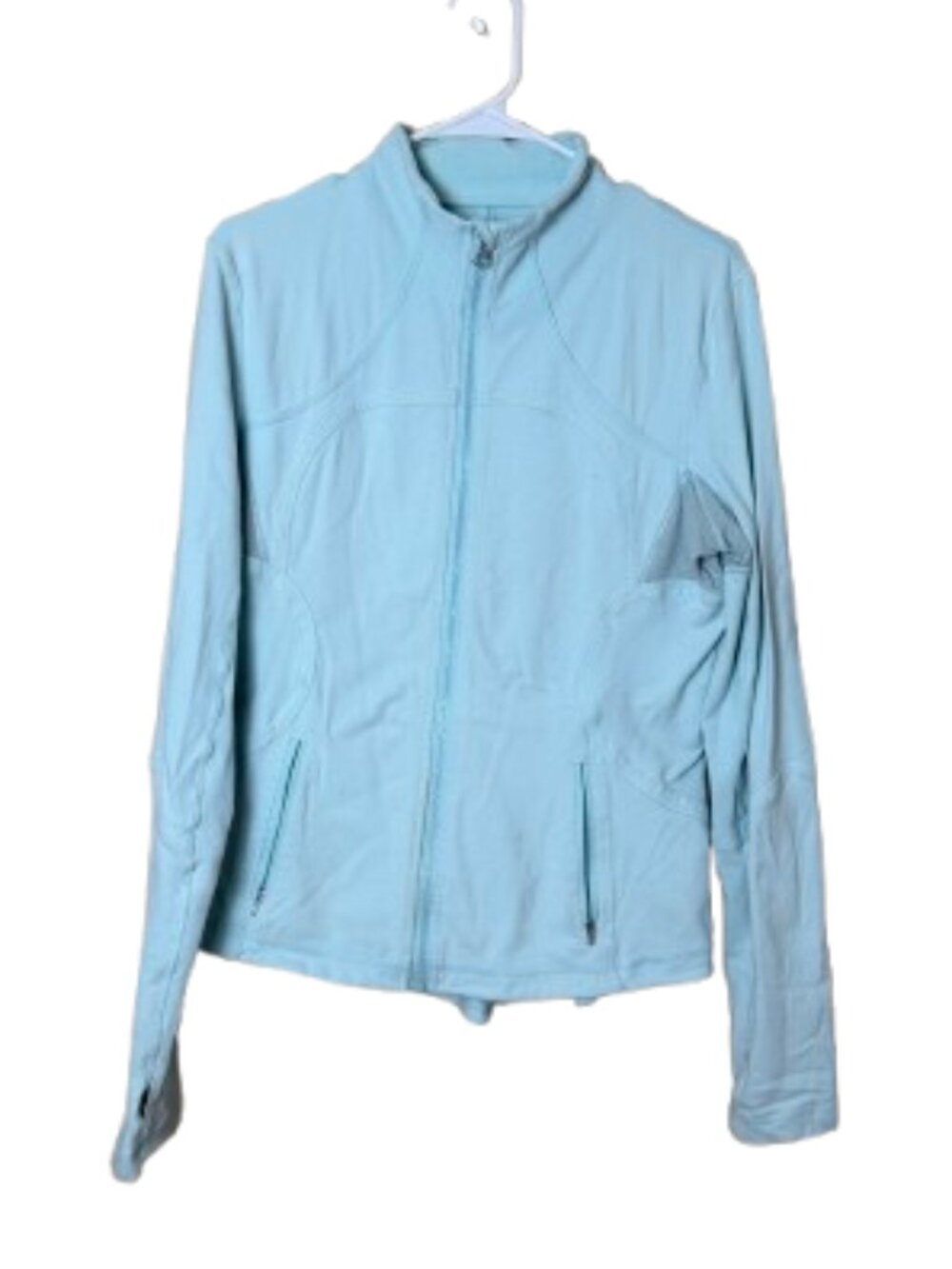Lululemon Athletica Define Jacket thumbholes full zip Size 10 Light Green Blue